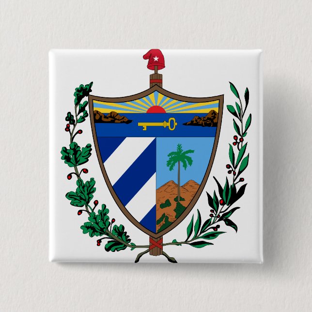 Chapa Cuadrada CU del escudo de armas de Cuba (Anverso)