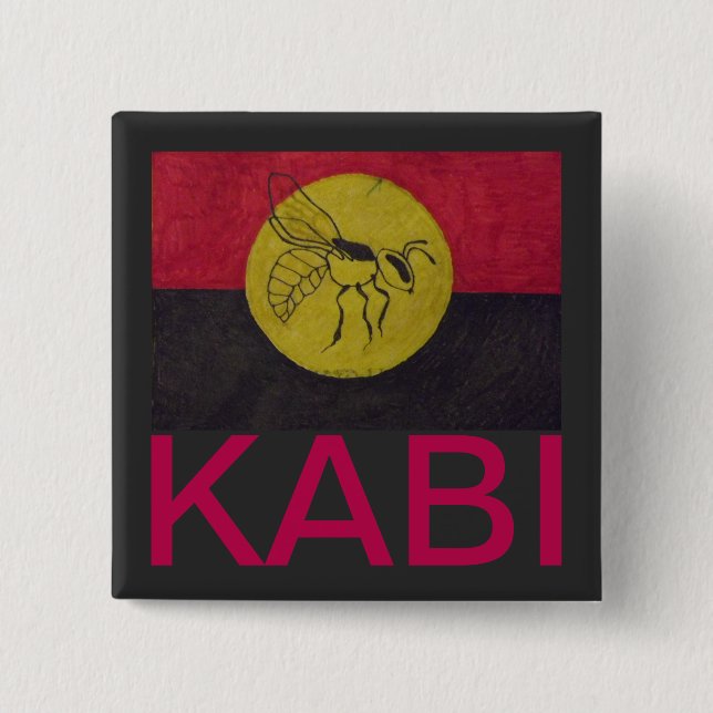 CHAPA CUADRADA CUADRADA KABI KABVAI BEE BADGE - CARTA CRIMSON. (Anverso)