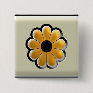 Chapa Cuadrada Cuadrado Amarillo de Flor – Diseño Floral Moderno