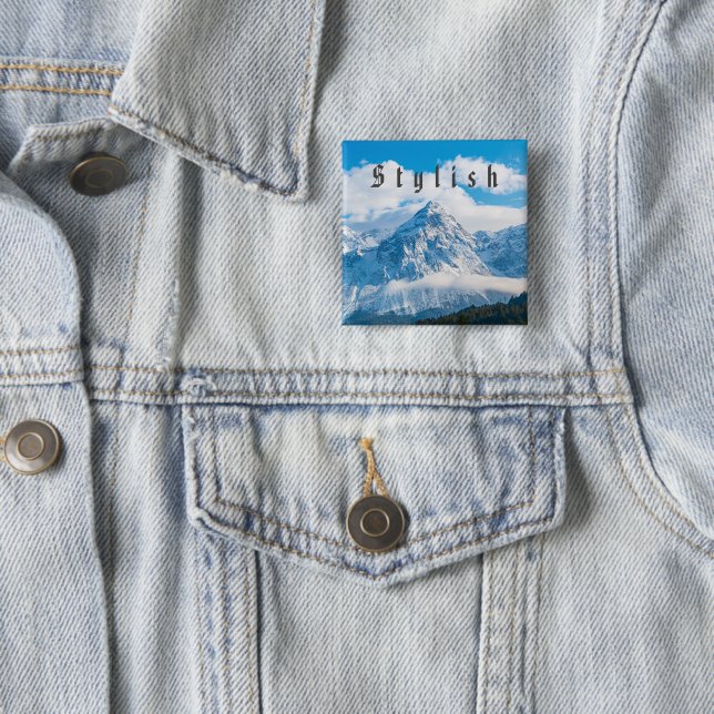 Chapa Cuadrada Cuadrado de forma de texto e imagen de cielo con e (In situ)