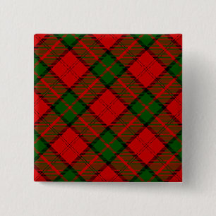 Chapa Cuadrada Cuadros rojos y verdes de tartán de Dunbar