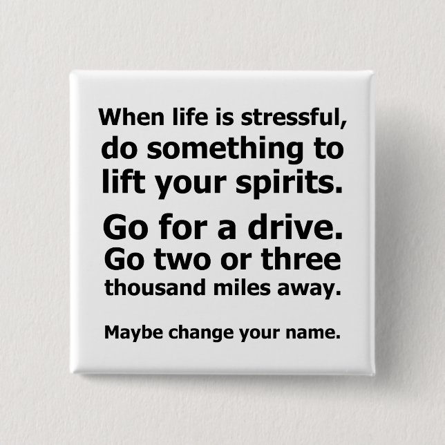 Chapa Cuadrada Cuando la vida es estresante (Anverso)