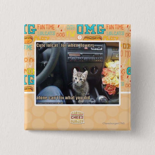 Chapa Cuadrada Cuando las flores no son bastantes (Anverso)