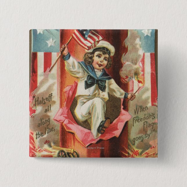 Chapa Cuadrada Cuando pase la bandera de la libertad (Anverso)