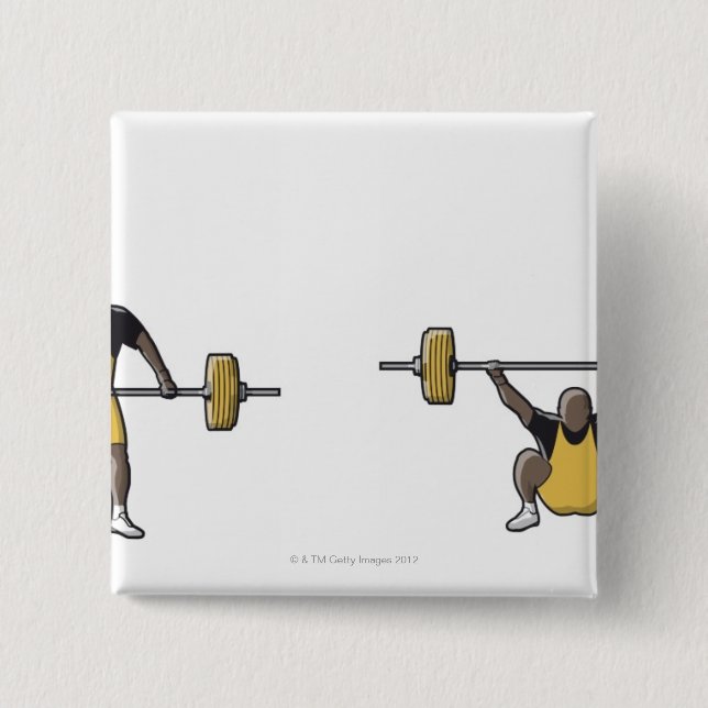 Chapa Cuadrada Cuatro etapas de elevación de pesas (Anverso)