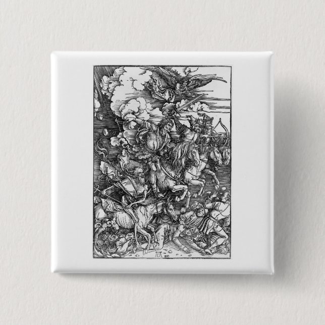 Chapa Cuadrada Cuatro jinetes del Apocalipsis - Albrecht Durer - (Anverso)
