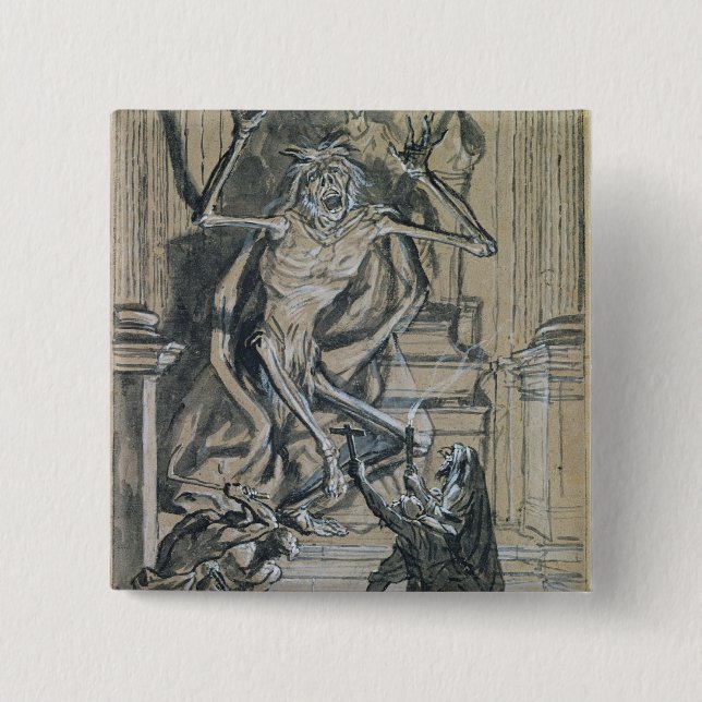 Chapa Cuadrada Cuatro ladrones graves despiertan un fantasma (Anverso)