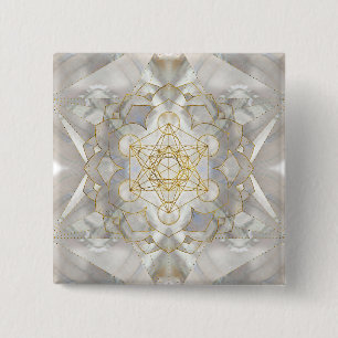 Chapa Cuadrada Cubo de Metatrón en loto Geometría Sagrada