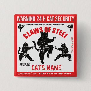 Chapa Cuadrada Cubo de Seguridad Personalizado para Gatos con Gar