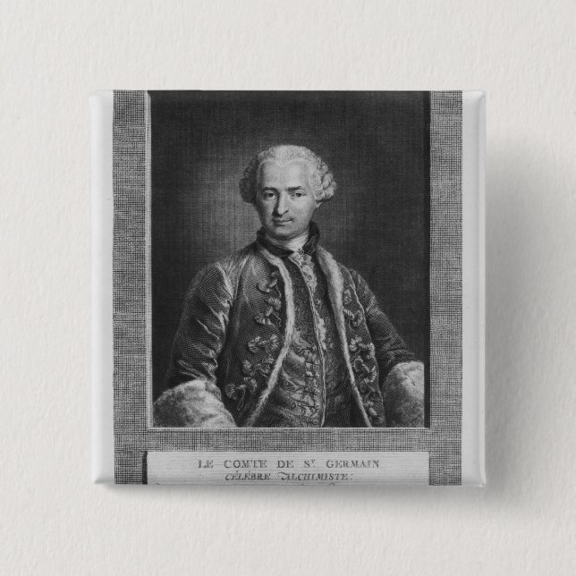 Chapa Cuadrada Cuenta de St Germain, alquimista famoso, 1783 (Anverso)