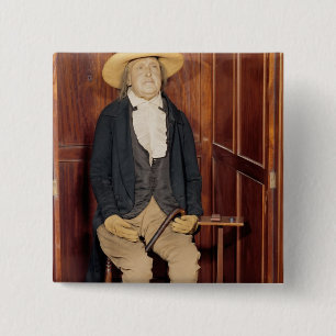 Chapa Cuadrada Cuerpo embalsamado de Jeremy Bentham