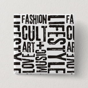 Chapa Cuadrada CULTO DE MODA DE ESTILO DE VIDA - negro