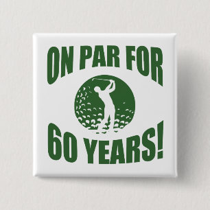 Chapa Cuadrada Cumpleaños 60 de Golfer