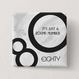 Chapa Cuadrada Cumpleaños 80 Década Blanca