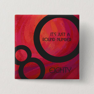 Chapa Cuadrada Cumpleaños 80 Década Roja