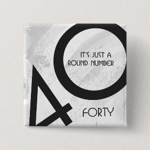 Chapa Cuadrada Cumpleaños blanco de 40 décadas