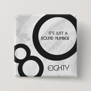 Chapa Cuadrada Cumpleaños blanco de 80 décadas