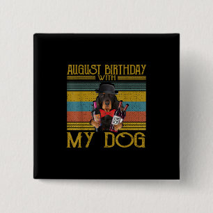 Chapa Cuadrada Cumpleaños De Agosto Con Mi Perro Gordon Setter 20