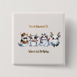 Chapa Cuadrada Cumpleaños de Cute Halloween