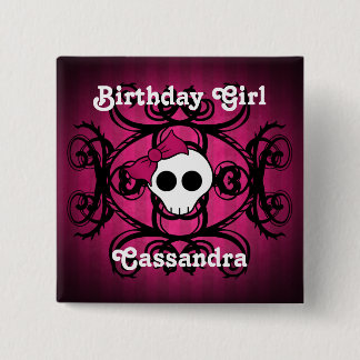 Chapa Cuadrada Cumpleaños de la calavera