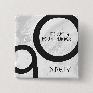Chapa Cuadrada Cumpleaños de la Década Blanca 90
