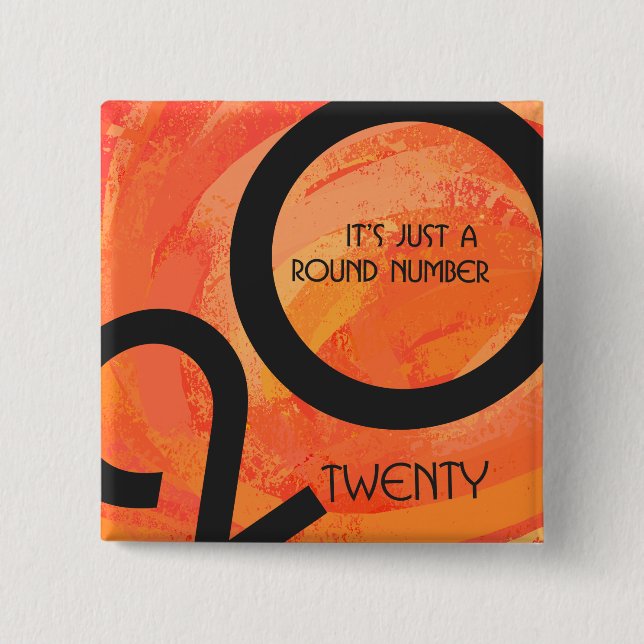 Chapa Cuadrada Cumpleaños de la Década naranja (Anverso)