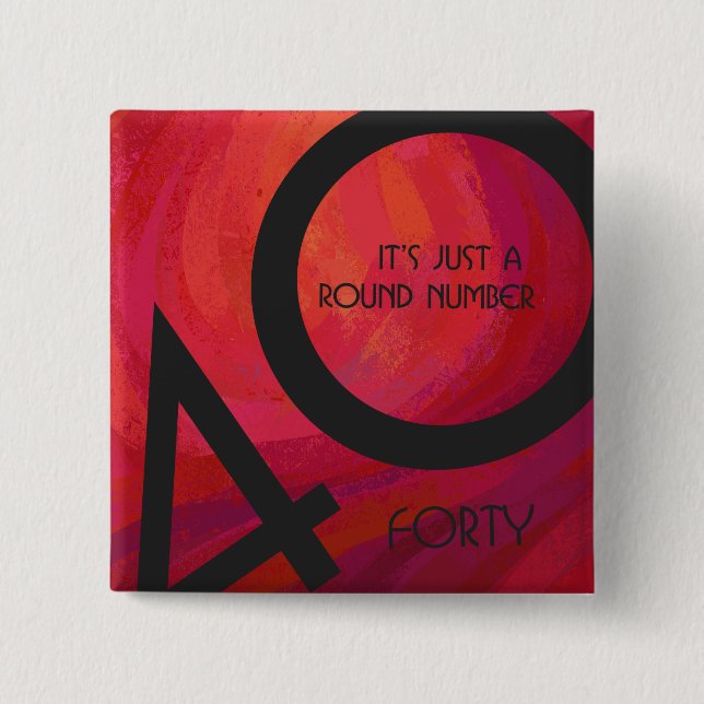 Chapa Cuadrada Cumpleaños de la Década Roja 40 (Anverso)