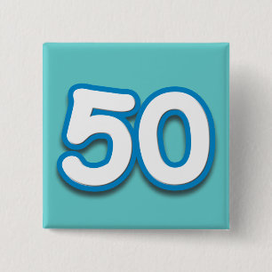 Chapa Cuadrada Cumpleaños o aniversario de 50 años - añada el