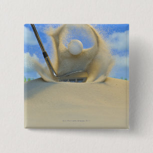 Chapa Cuadrada cuña de arena que golpea una pelota de golf fuera