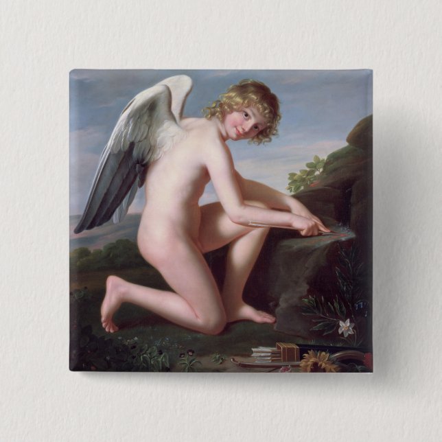 Chapa Cuadrada Cupid que afila sus flechas, 1798 (aceite en lona) (Anverso)