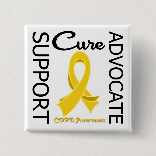 Chapa Cuadrada Cura de defensa de apoyo de la COPD (Anverso)