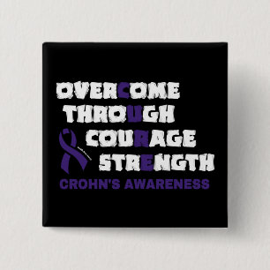 Chapa Cuadrada CURE...botón de Crohn