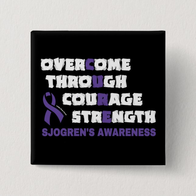 Chapa Cuadrada CURE...Botón de Sjogren (Anverso)