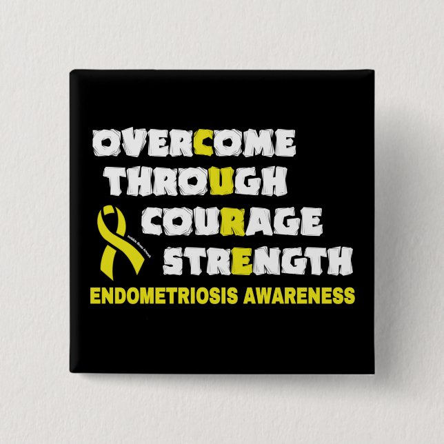 Chapa Cuadrada CURE...Endometriosis (Anverso)
