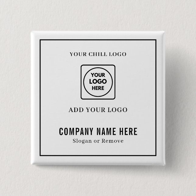 Chapa Cuadrada Custom Business Logo and Text Rectangle Design (Anverso)