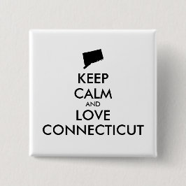 Chapa Cuadrada Customizable KEEP CALM and LOVE CONNECTICUT
