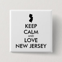 Chapa Cuadrada Customizable KEEP CALM and LOVE NEW JERSEY