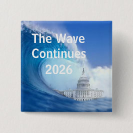 Chapa Cuadrada Customize Blue Wave Election 2026 Button