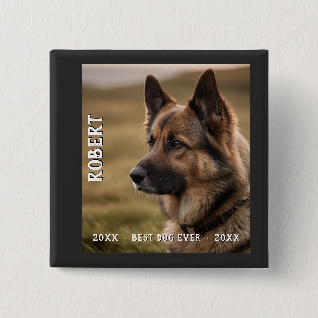 Chapa Cuadrada Customized pet memorial best dog ever (Anverso)