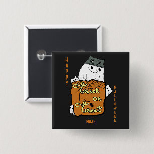 Chapa Cuadrada Cute boo de Halloween - Trick o Tret Halloween