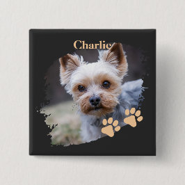 Chapa Cuadrada Cute dog pet with customized name