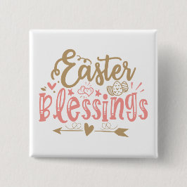 Chapa Cuadrada Cute Easter Blesss Word Art
