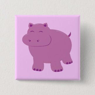 Chapa Cuadrada Cute Hippo