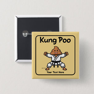 Chapa Cuadrada Cute Kung Poo Karate