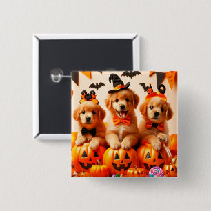 Chapa Cuadrada Cute labrador puppies halloween