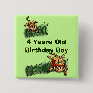 Chapa Cuadrada Cute Leopard Safari Birthday Invitation Magnet