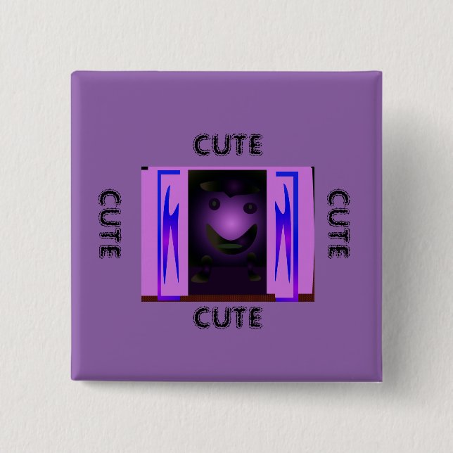 CHAPA CUADRADA CUTE_LOGO_PINK_BLACK (Anverso)