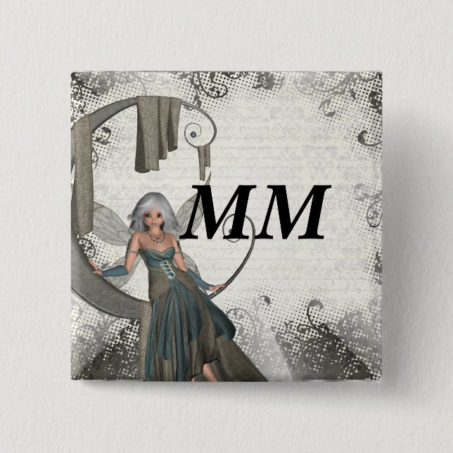 Chapa Cuadrada Cute manga fairy (Anverso)