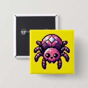 Chapa Cuadrada Cute Pixel Spider