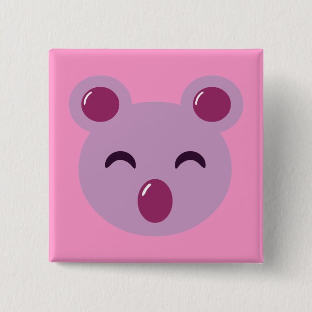 Chapa Cuadrada Cute Purple Koala Bear (Anverso)
